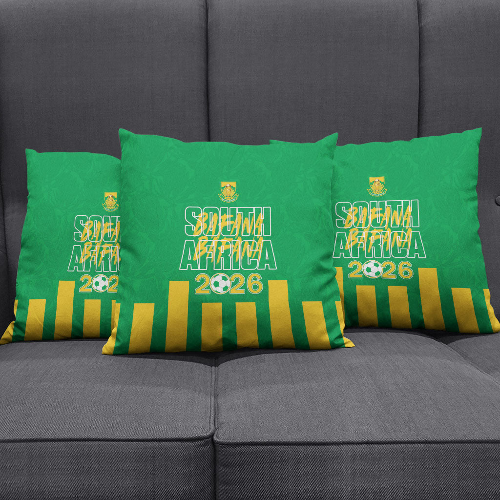 South Africa Soccer 2026 Pillow Cover Bafana Bafana Kaofela Protea Green