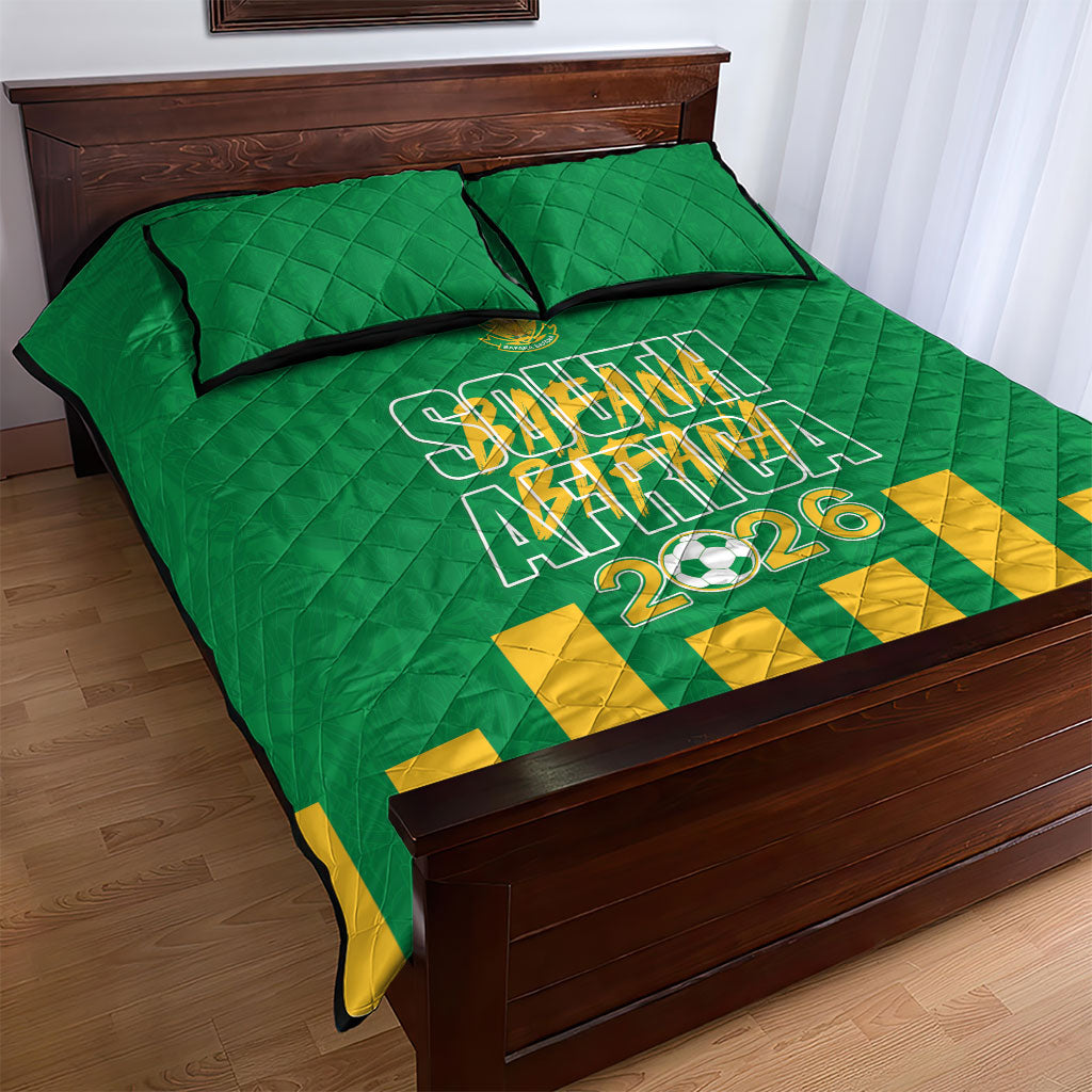 South Africa Soccer 2026 Quilt Bed Set Bafana Bafana Kaofela Protea Green