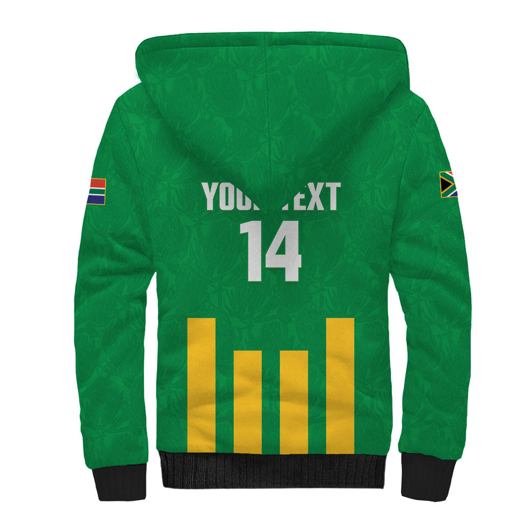 South Africa Soccer 2026 Custom Sherpa Hoodie Bafana Bafana Kaofela Protea Green