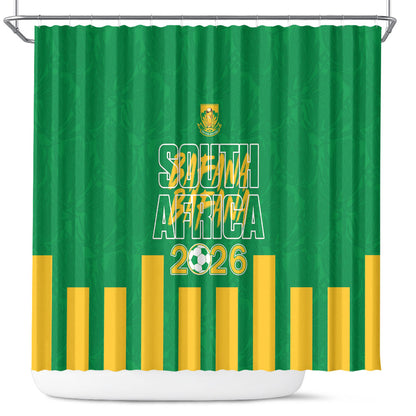 South Africa Soccer 2026 Shower Curtain Bafana Bafana Kaofela Protea Green