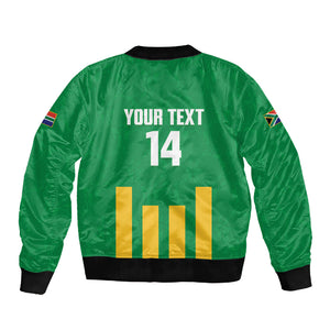 South Africa Soccer 2026 Custom Sleeve Zip Bomber Jacket Bafana Bafana Kaofela Protea Green