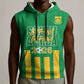 South Africa Soccer 2026 Custom Sleeveless Hoodie Bafana Bafana Kaofela Protea Green