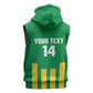 South Africa Soccer 2026 Custom Sleeveless Zip Hoodie Bafana Bafana Kaofela Protea Green