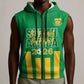South Africa Soccer 2026 Custom Sleeveless Zip Hoodie Bafana Bafana Kaofela Protea Green