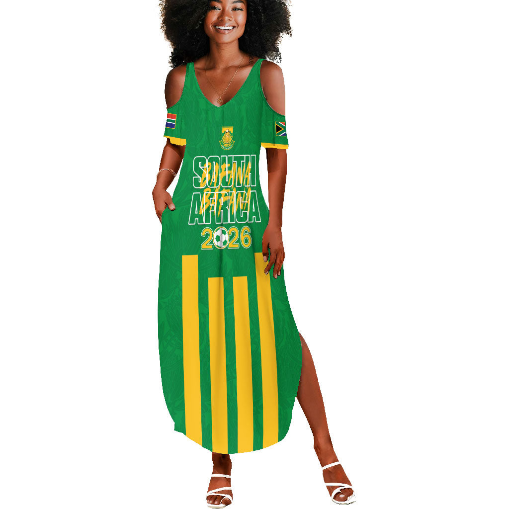 South Africa Soccer 2026 Custom Summer Maxi Dress Bafana Bafana Kaofela Protea Green