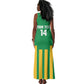South Africa Soccer 2026 Custom Tank Maxi Dress Bafana Bafana Kaofela Protea Green