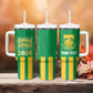 South Africa Soccer 2026 Custom Tumbler With Handle Bafana Bafana Kaofela Protea Green