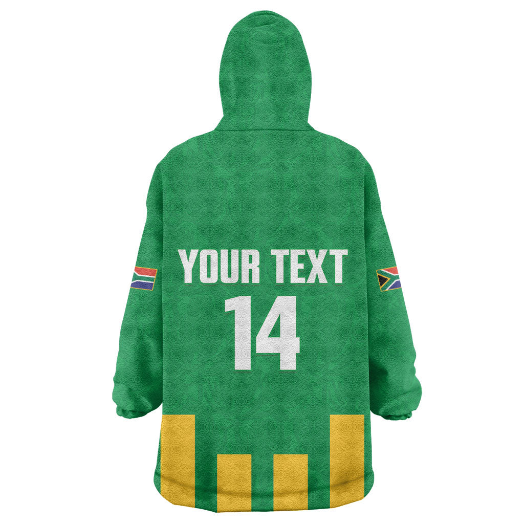 South Africa Soccer 2026 Custom Wearable Blanket Hoodie Bafana Bafana Kaofela Protea Green