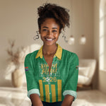 South Africa Soccer 2026 Custom Women Casual Shirt Bafana Bafana Kaofela Protea Green