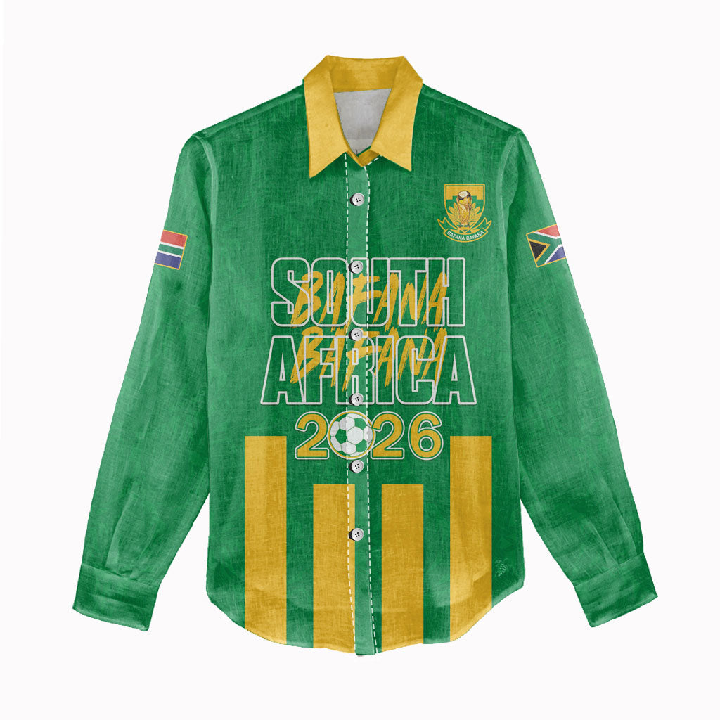 South Africa Soccer 2026 Custom Women Casual Shirt Bafana Bafana Kaofela Protea Green