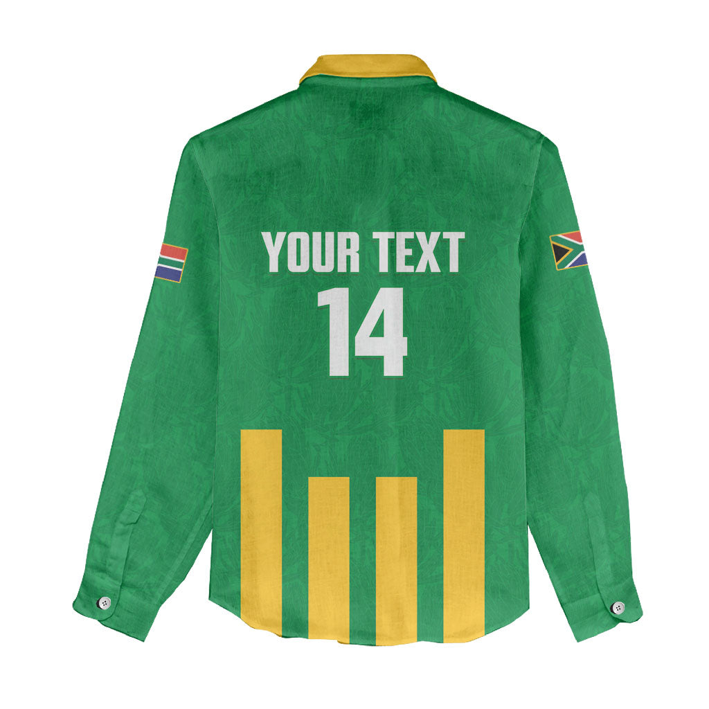 South Africa Soccer 2026 Custom Women Casual Shirt Bafana Bafana Kaofela Protea Green