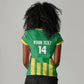 South Africa Soccer 2026 Custom Women V-Neck T-Shirt Bafana Bafana Kaofela Protea Green