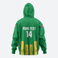 South Africa Soccer 2026 Custom Zip Hoodie Bafana Bafana Kaofela Protea Green