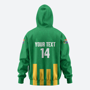 South Africa Soccer 2026 Custom Zip Hoodie Bafana Bafana Kaofela Protea Green