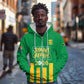 South Africa Soccer 2026 Custom Zip Hoodie Bafana Bafana Kaofela Protea Green