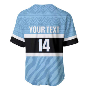 Afro Cricket Botswana Custom Baseball Jersey Go Baggy Blues Zebra Mascot - African Pride