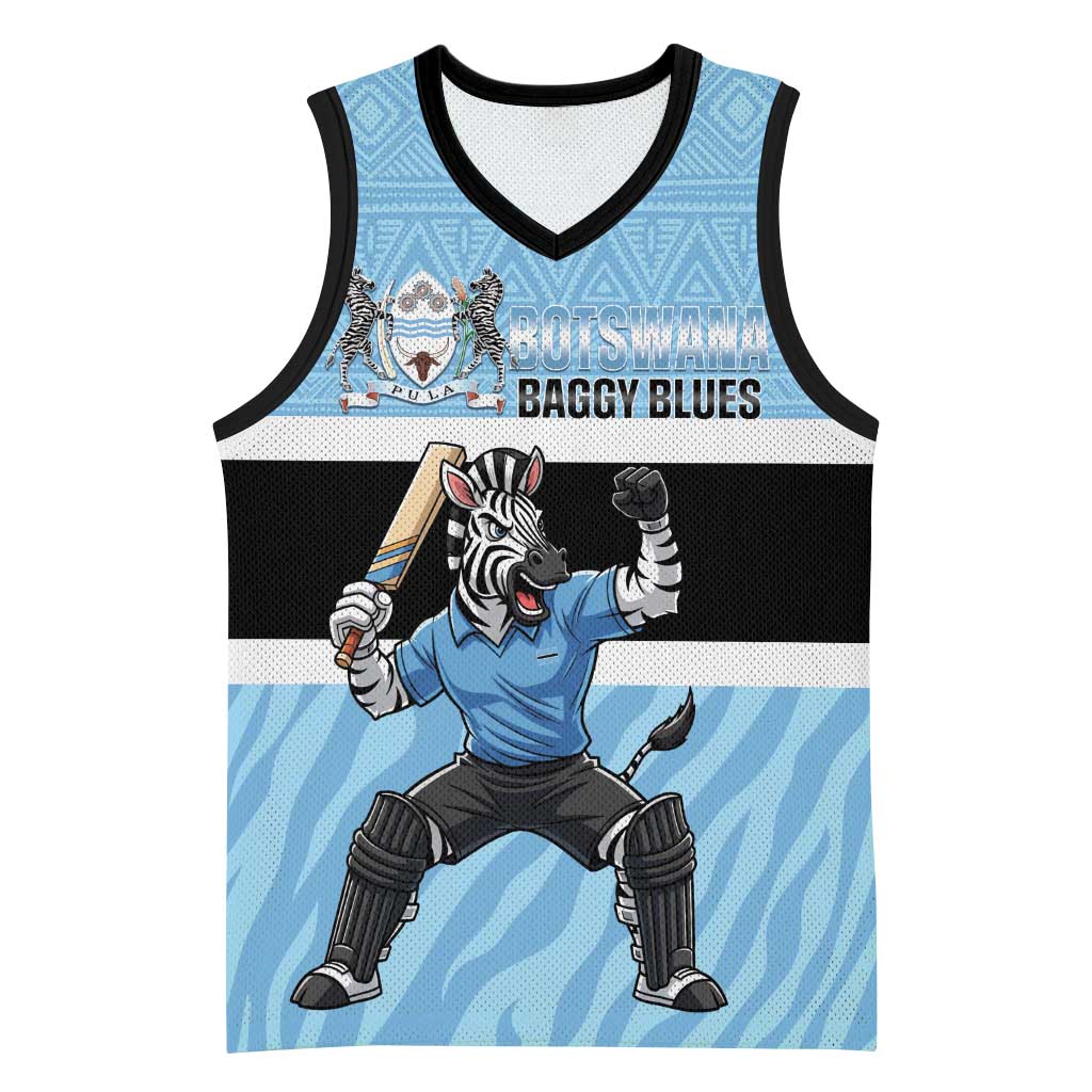 Afro Cricket Botswana Custom Basketball Jersey Go Baggy Blues Zebra Mascot - African Pride