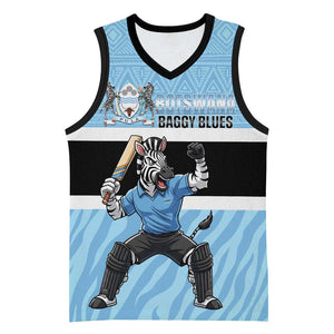 Afro Cricket Botswana Custom Basketball Jersey Go Baggy Blues Zebra Mascot - African Pride