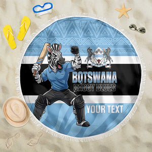 Afro Cricket Botswana Custom Beach Blanket Go Baggy Blues Zebra Mascot - African Pride