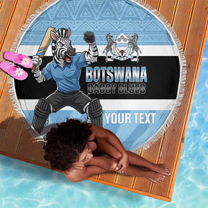 Afro Cricket Botswana Custom Beach Blanket Go Baggy Blues Zebra Mascot - African Pride