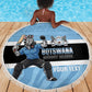 Afro Cricket Botswana Custom Beach Blanket Go Baggy Blues Zebra Mascot - African Pride