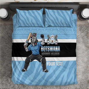 Afro Cricket Botswana Custom Bedding Set Go Baggy Blues Zebra Mascot - African Pride