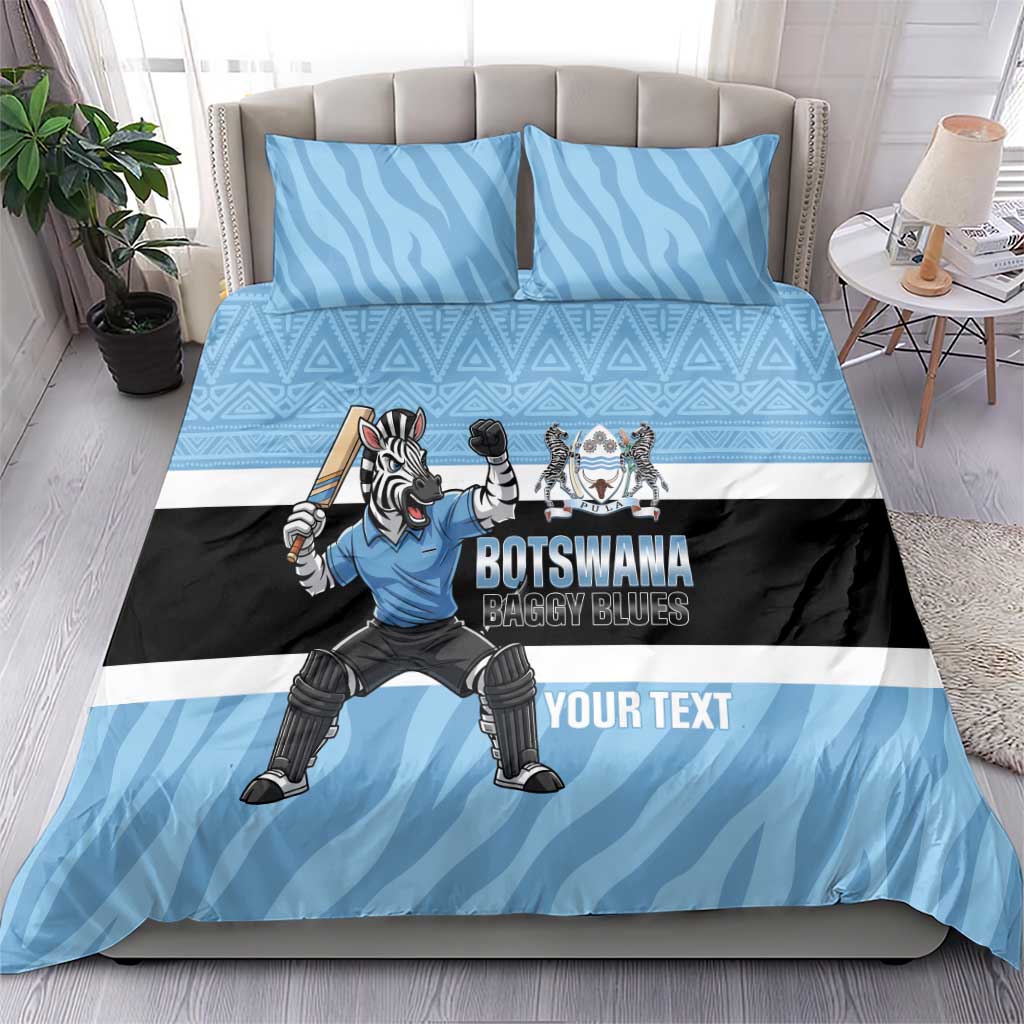 Afro Cricket Botswana Custom Bedding Set Go Baggy Blues Zebra Mascot - African Pride
