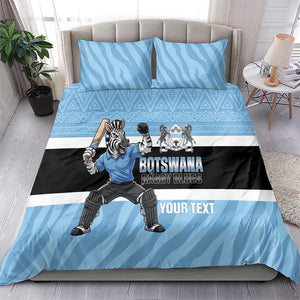 Afro Cricket Botswana Custom Bedding Set Go Baggy Blues Zebra Mascot - African Pride