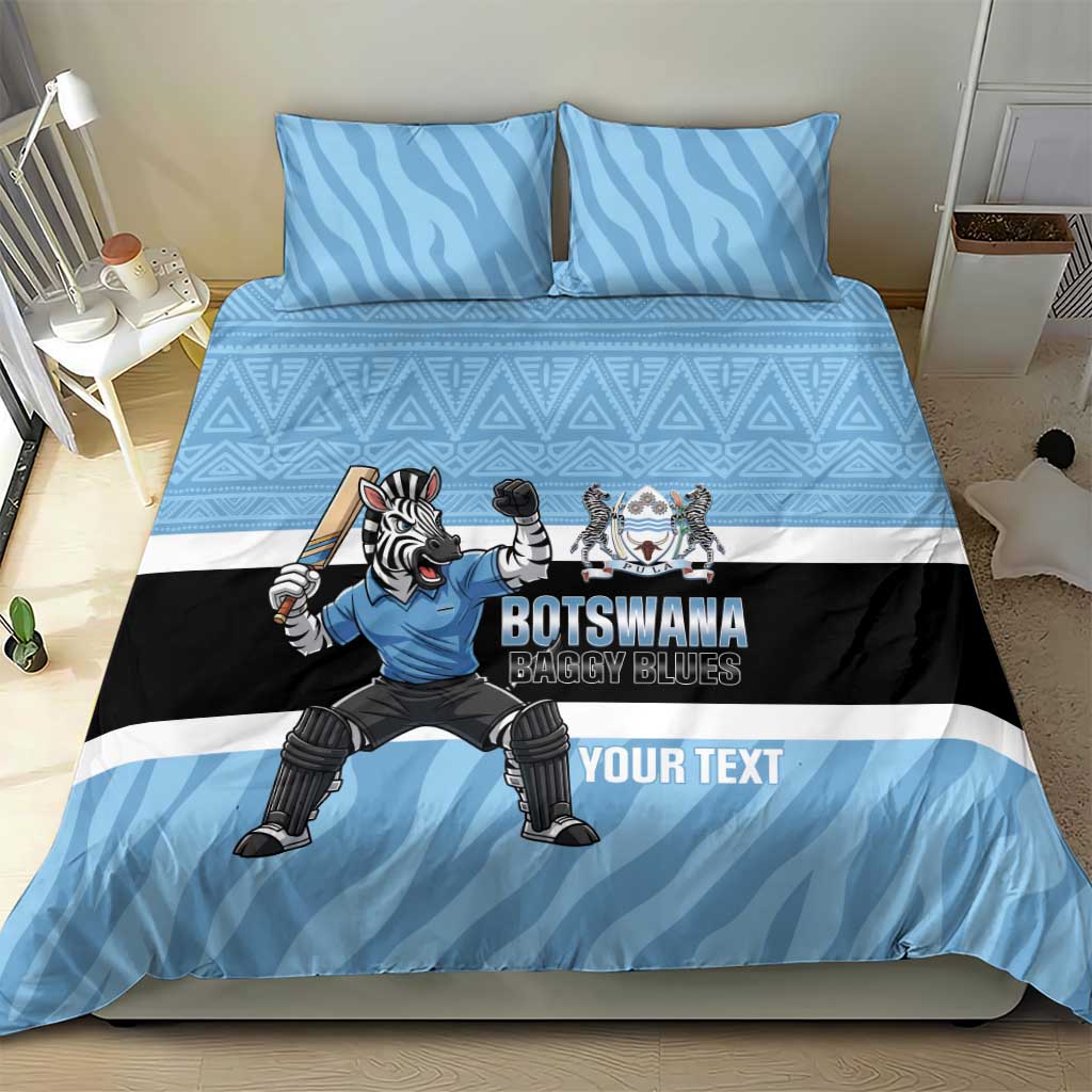 Afro Cricket Botswana Custom Bedding Set Go Baggy Blues Zebra Mascot - African Pride