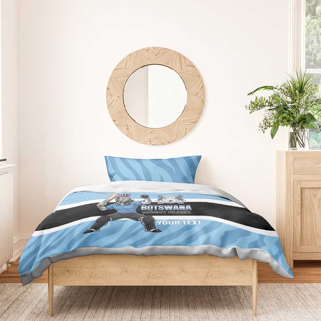 Afro Cricket Botswana Custom Bedding Set Go Baggy Blues Zebra Mascot - African Pride