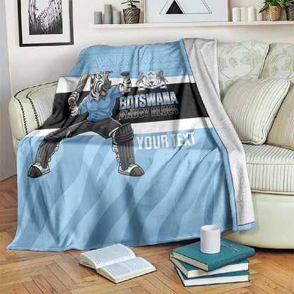Afro Cricket Botswana Custom Blanket Go Baggy Blues Zebra Mascot - African Pride