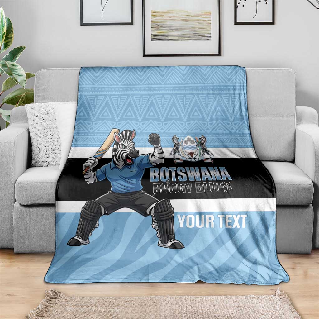 Afro Cricket Botswana Custom Blanket Go Baggy Blues Zebra Mascot - African Pride