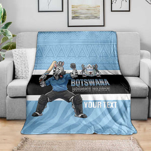 Afro Cricket Botswana Custom Blanket Go Baggy Blues Zebra Mascot - African Pride