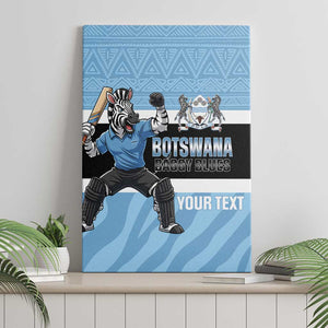 Afro Cricket Botswana Custom Canvas Wall Art Go Baggy Blues Zebra Mascot - African Pride