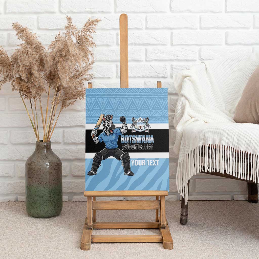 Afro Cricket Botswana Custom Canvas Wall Art Go Baggy Blues Zebra Mascot - African Pride