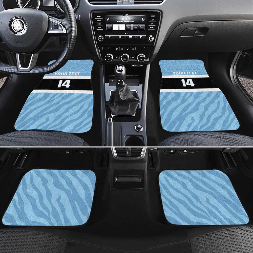Afro Cricket Botswana Custom Car Mats Go Baggy Blues Zebra Mascot - African Pride