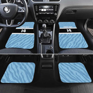 Afro Cricket Botswana Custom Car Mats Go Baggy Blues Zebra Mascot - African Pride