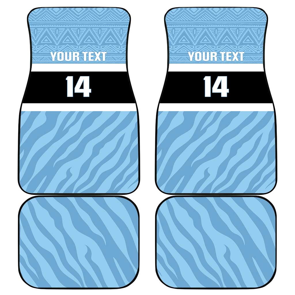 Afro Cricket Botswana Custom Car Mats Go Baggy Blues Zebra Mascot - African Pride