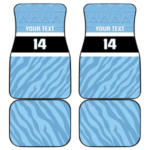 Afro Cricket Botswana Custom Car Mats Go Baggy Blues Zebra Mascot - African Pride