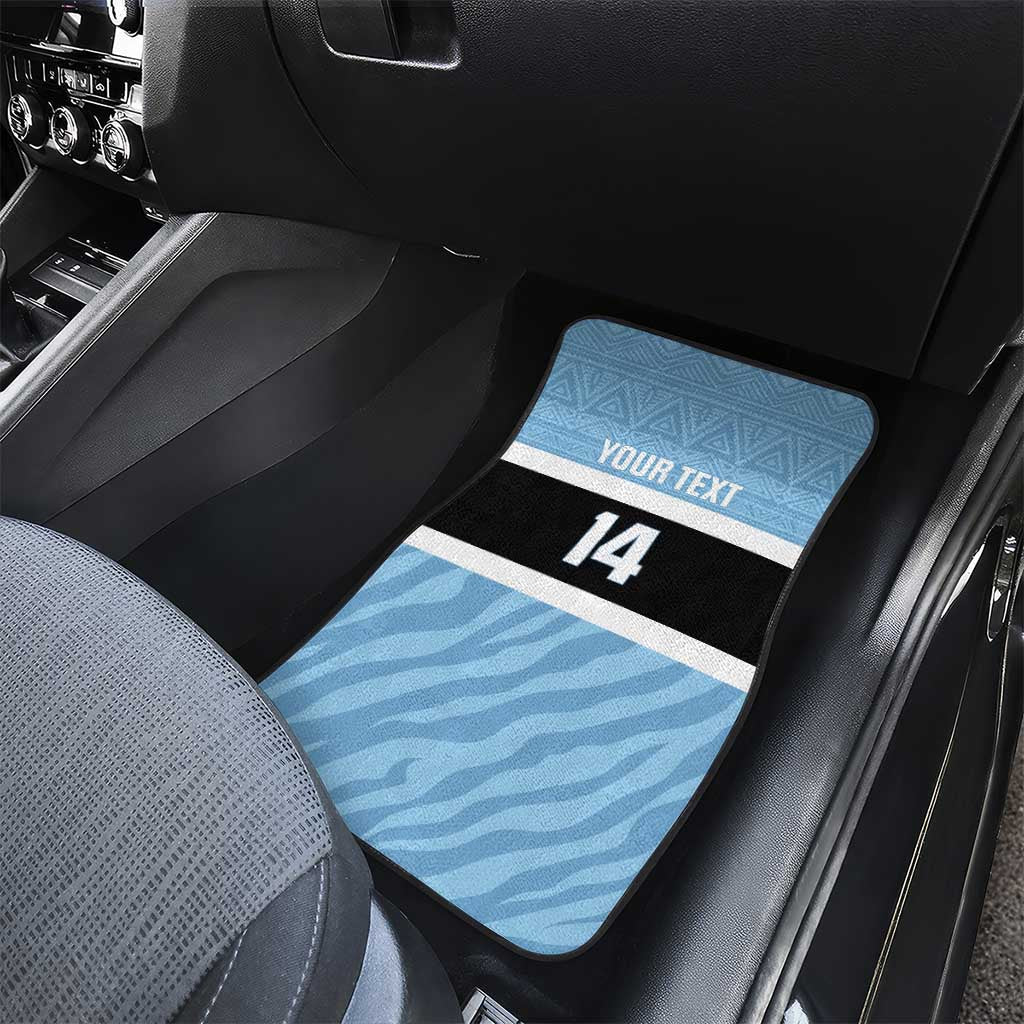 Afro Cricket Botswana Custom Car Mats Go Baggy Blues Zebra Mascot - African Pride
