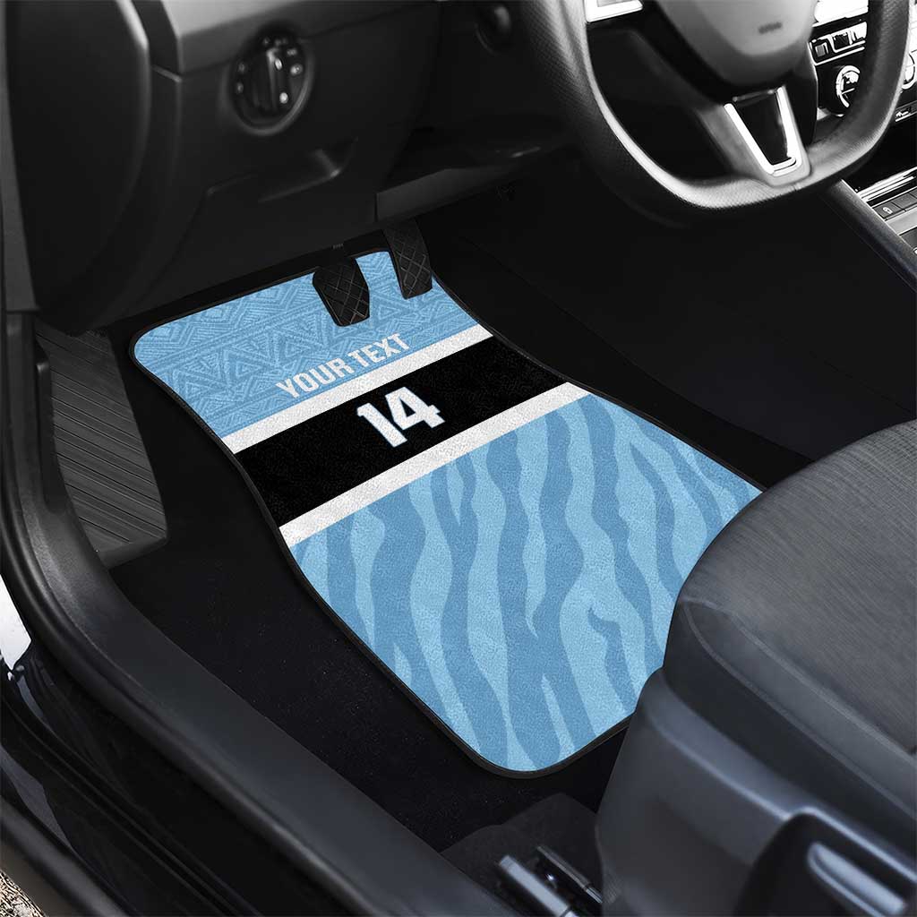 Afro Cricket Botswana Custom Car Mats Go Baggy Blues Zebra Mascot - African Pride