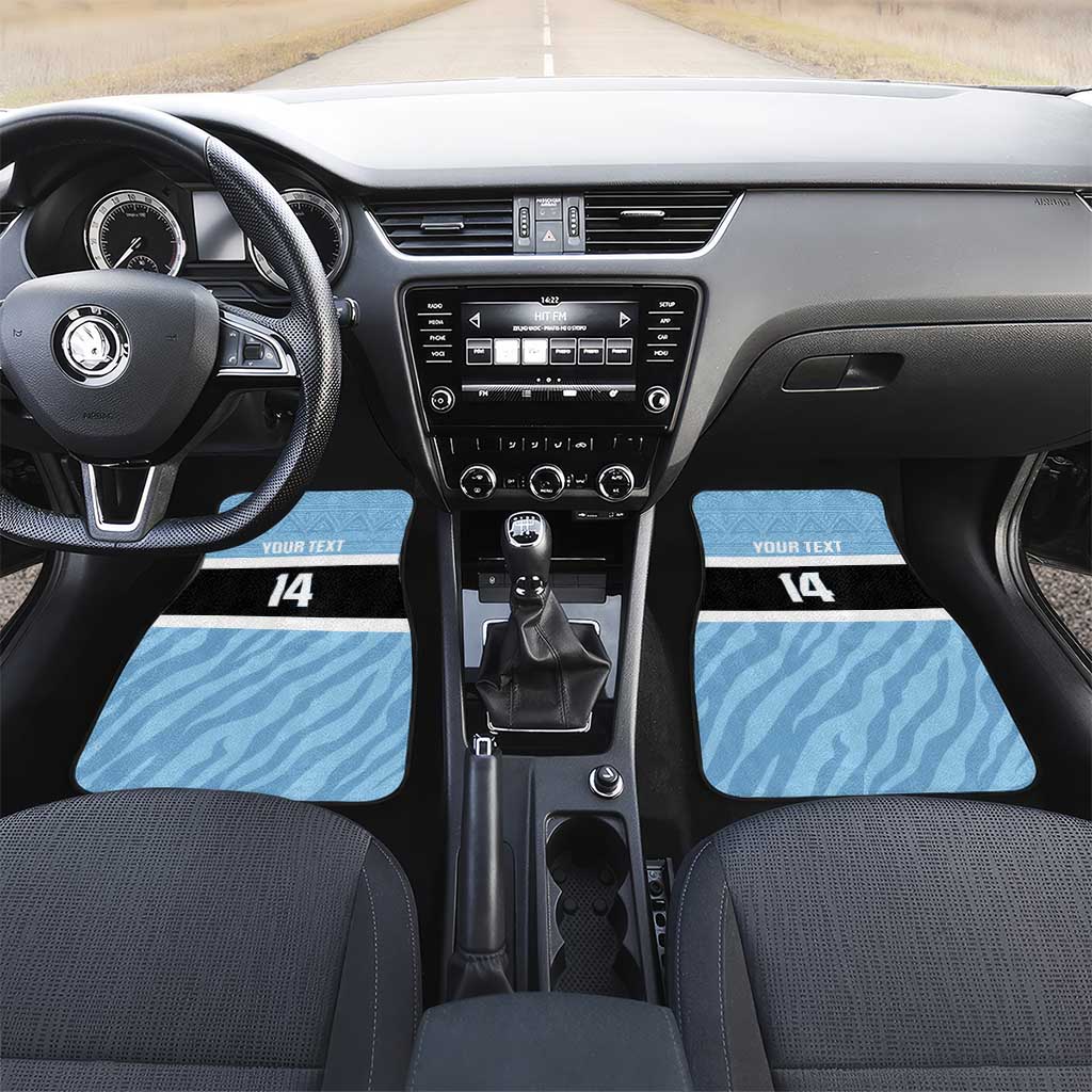 Afro Cricket Botswana Custom Car Mats Go Baggy Blues Zebra Mascot - African Pride