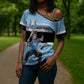 Custom Botswana Cricket Cross Shoulder Shirt Go Baggy Blues Zebra Mascot