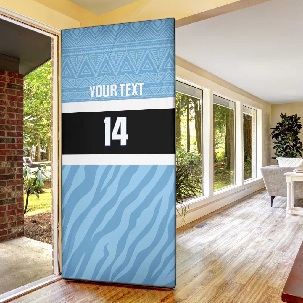 Custom Botswana Cricket Door Cover Go Baggy Blues Zebra Mascot