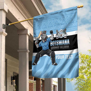 Afro Cricket Botswana Custom Garden Flag Go Baggy Blues Zebra Mascot - African Pride