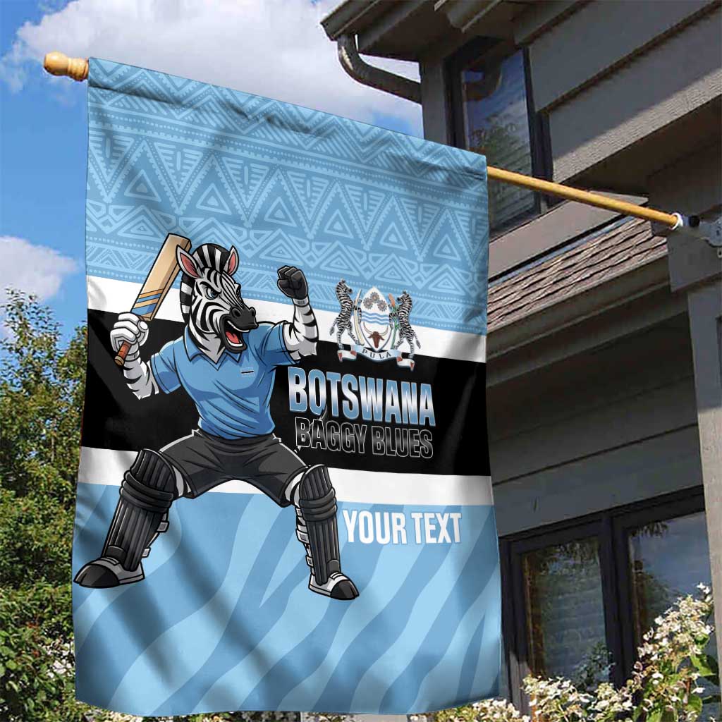 Afro Cricket Botswana Custom Garden Flag Go Baggy Blues Zebra Mascot - African Pride