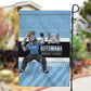 Afro Cricket Botswana Custom Garden Flag Go Baggy Blues Zebra Mascot - African Pride