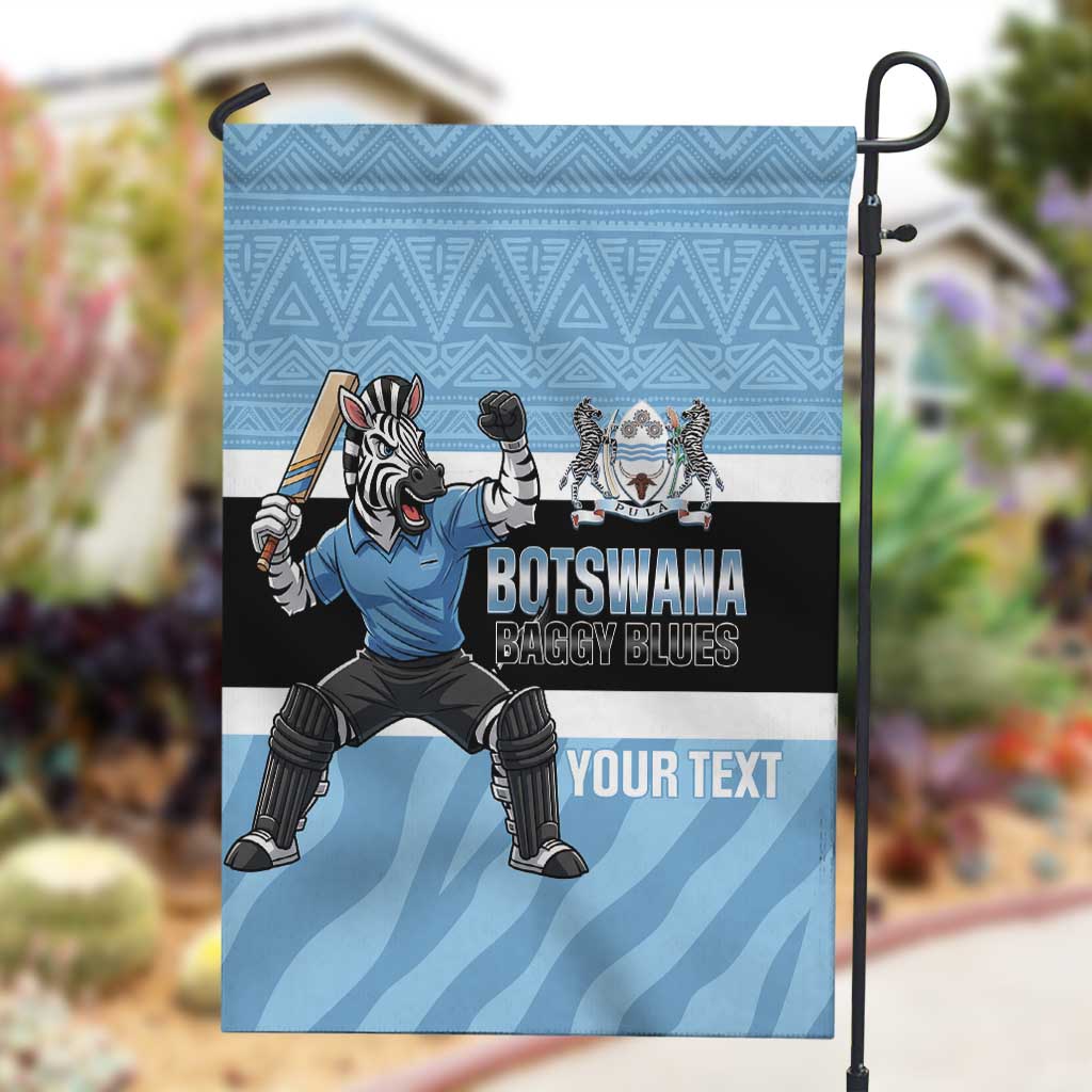 Afro Cricket Botswana Custom Garden Flag Go Baggy Blues Zebra Mascot - African Pride