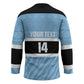 Custom Botswana Cricket Hockey Jersey Go Baggy Blues Zebra Mascot