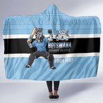 Afro Cricket Botswana Custom Hooded Blanket Go Baggy Blues Zebra Mascot - African Pride